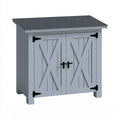 Outdoor Garden Storage Cabinet, 30.3 x 16.1 x 34.3 in, Gray Solid Fir Wood Double-Door Storage Shed