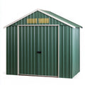 Outdoor Garden Storage Shed, 6 x 4 ft Green Steel Gable Roof with Double Sliding Doors