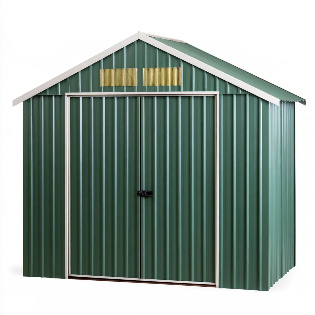 Outdoor Garden Storage Shed, 6 x 4 ft Green Steel Gable Roof with Double Sliding Doors