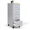 4-Drawer Rolling Steel File Cabinet, 15.4 x 19.7 x 40.6 in, Gray