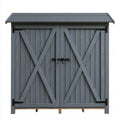 Outdoor Wooden Garden Storage Cabinet, 51.2 x 25.2 x 63.0 in, Gray